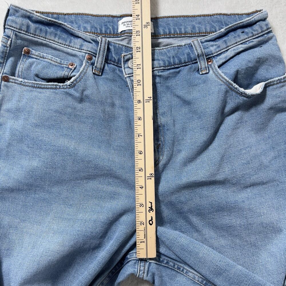 Abercrombie & Fitch The 90s Straight Ultra High Rise Jeans  Sz 32/14 Crossover - Picture 13 of 15